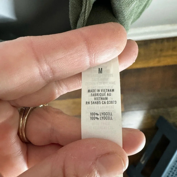 Aerie Army Green Chambray Romper Shorts with Button Down Bodice with Pockets (M) - Picture 6 of 6